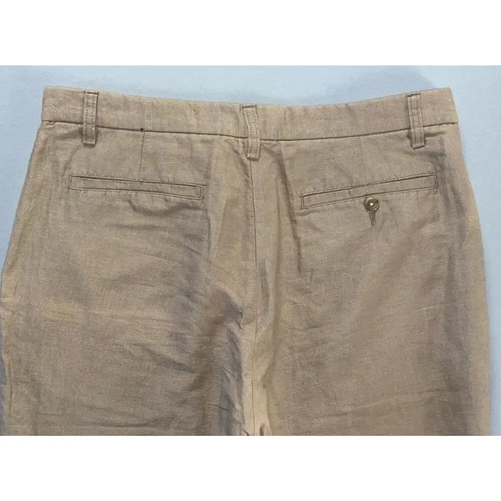 Banana Republic Gavin Fit Linen Blend Chino Pants in Beach Khaki. Men's 35X30.
